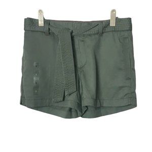 Tommy Hilfiger shorts Women Sz 0 Olive Green NWOT 100% lyocell Belt